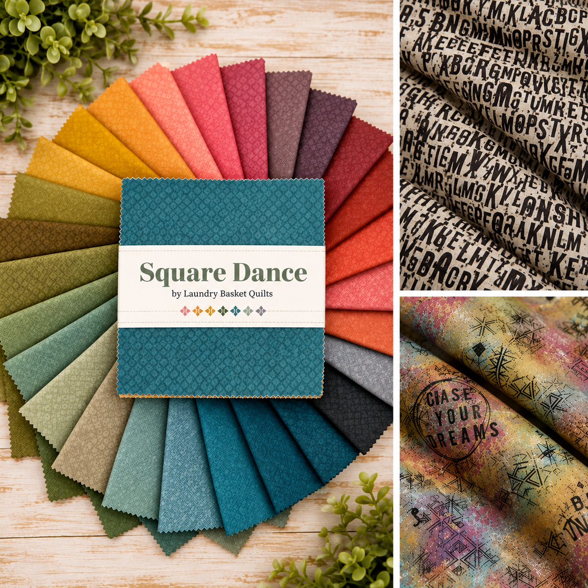 • Features a reproduction windmill/geometric texture pattern with a half-square triangle motif.
• Color Palette: A vintage-inspired assortment including yellow, green, pink, red, blue, tan, taupe, and gray tones.
Seth Apter One Layer Away