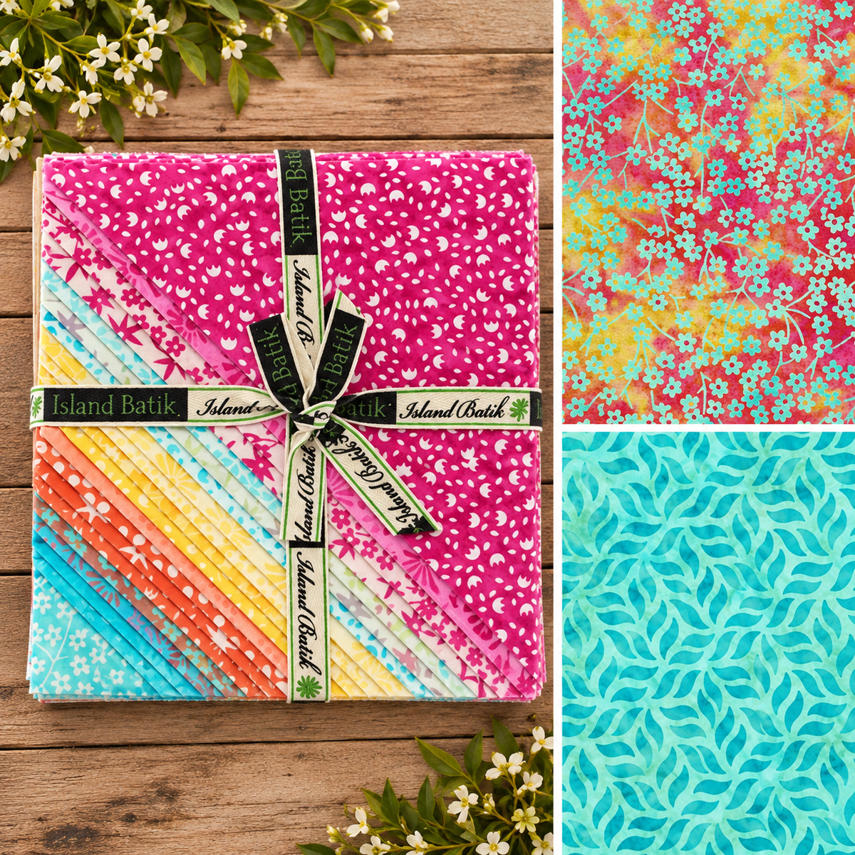 Features vibrant, colorful batik
