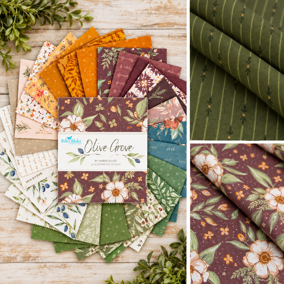Inspired by sun-drenched orchards and delicate botanicals, featuring soft olive greens, warm earth tones, and graceful floral prints.