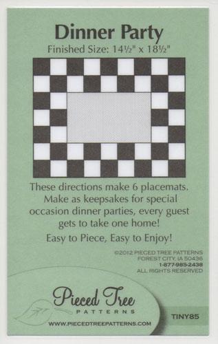 DINNER PARTY PATTERN – Quilter's Corner SD